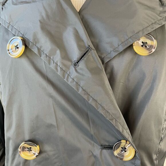 ANORAK Double Breasted Black Rain Jacket Size M EUC - Picture 5 of 8